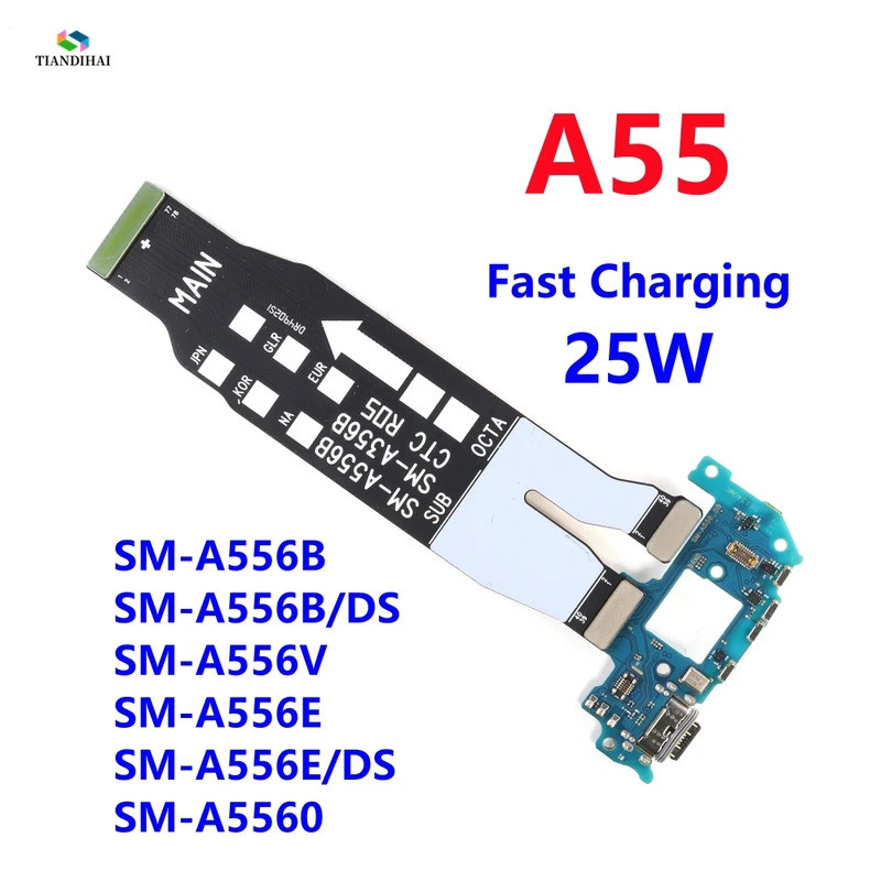 USB Charger Board Connector หลัก SUB Flex สําหรับ Samsung Galaxy A55 5G A556 A556B A556E A556B/DS แท