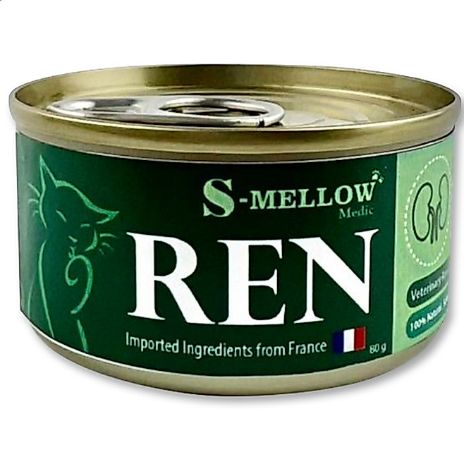 S-Mellow Ren 1 กระป๋อง ขนาด80g (เขียว) อาหารสำหรับแมวโรคไต ช่วยชะลอการเสื่อมของไต และฟื้นฟูสุขภาพ
