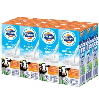 โฟร์โมสต์นมยูเอชทีรสจืด 180มล. แพค 12 Foremost UHT Milk Plain 180ml. Pack 12 [หมายเลขบาร์โค้ด 8850188900317 ]
