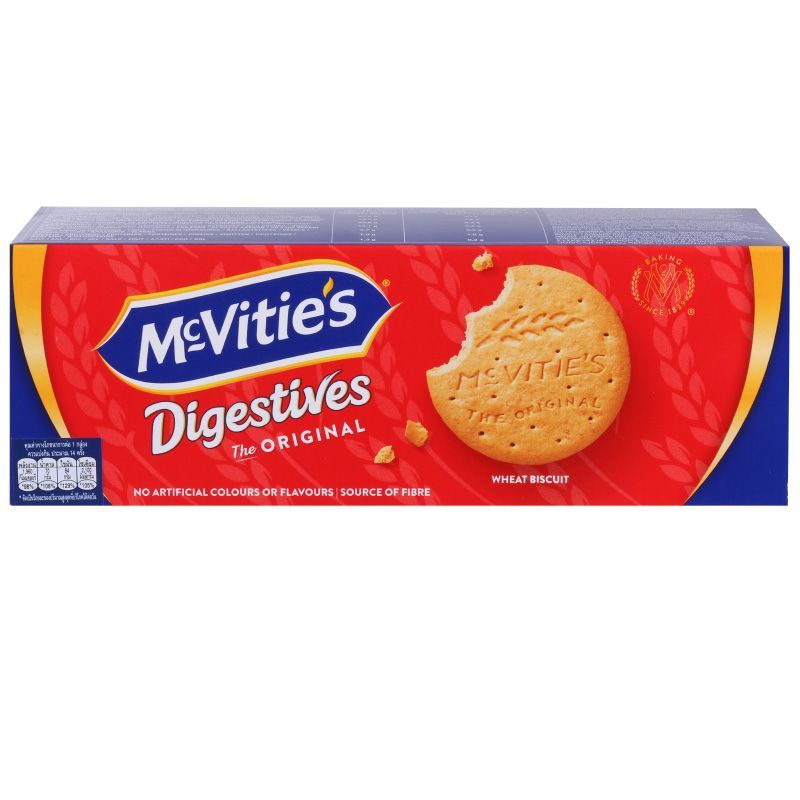 แมคไวตี้ส์ไดเจสทีฟบิสกิตข้าวสาลี 355กรัม Mcvities Digestives Original Biscuit 355g. [หมายเลขบาร์โค้ด 5000396001730 ]