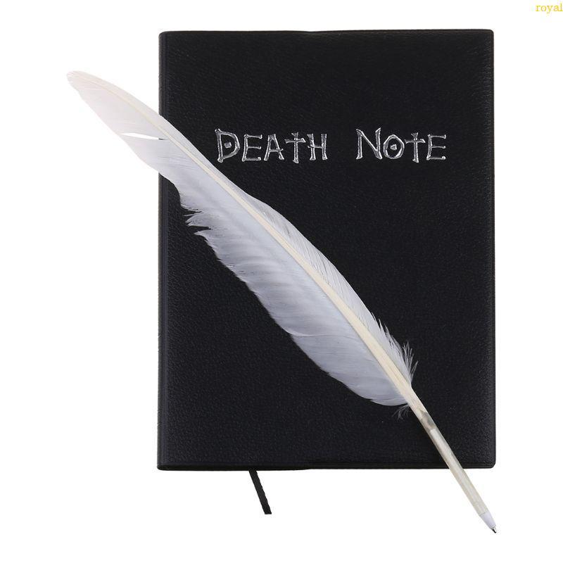 (ส่วนลดสูง)oyalking.th ใหม่คอสเพลย์โน้ตบุ๊ค Feather ปากกา Book Animation Art Writing Journal