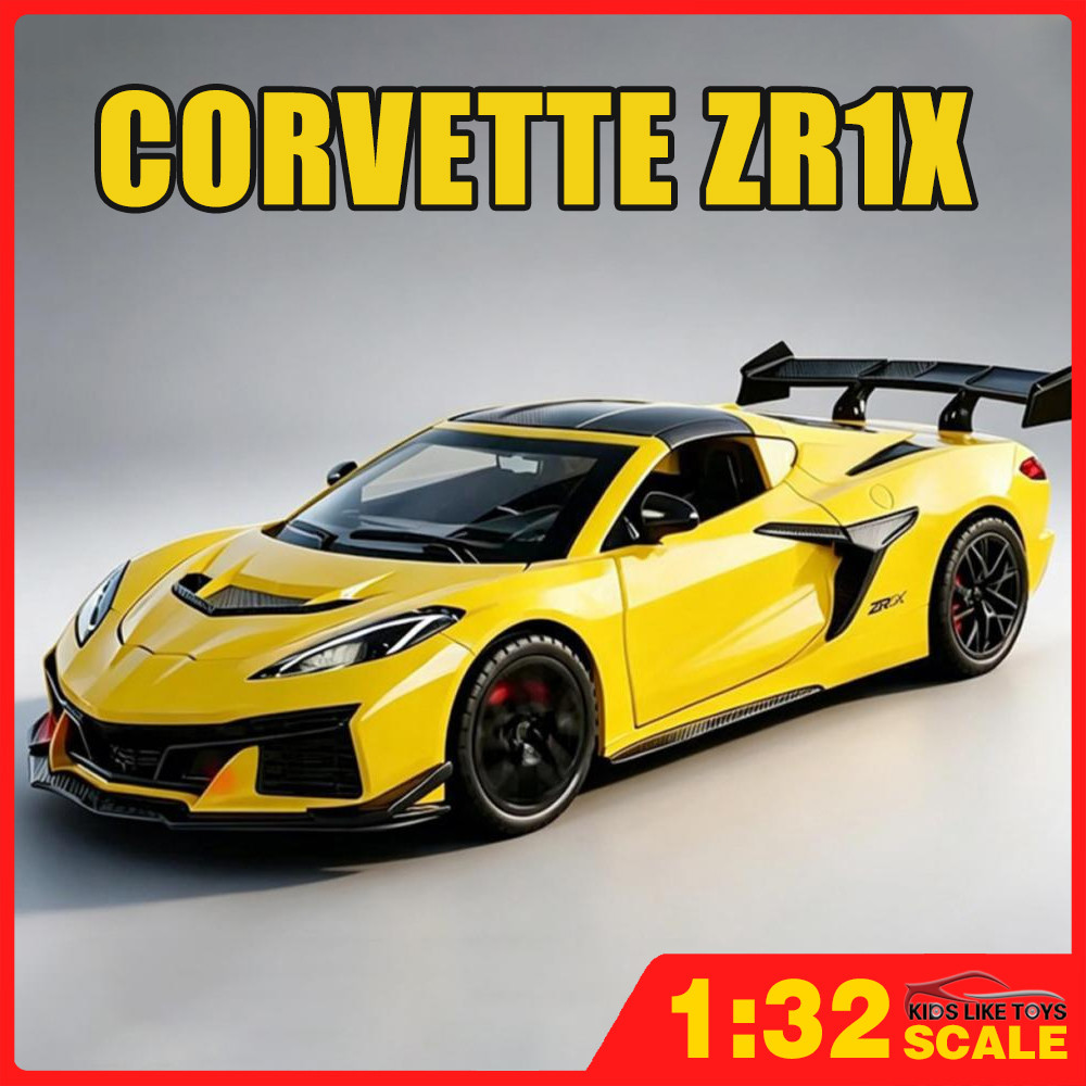 KLT 1:32 Corvette C8 ZR1X Diecast รุ่นรถยนต์ของเล่นคอลเลกชันของขวัญสําหรับเด็กเด็กผู้หญิง
