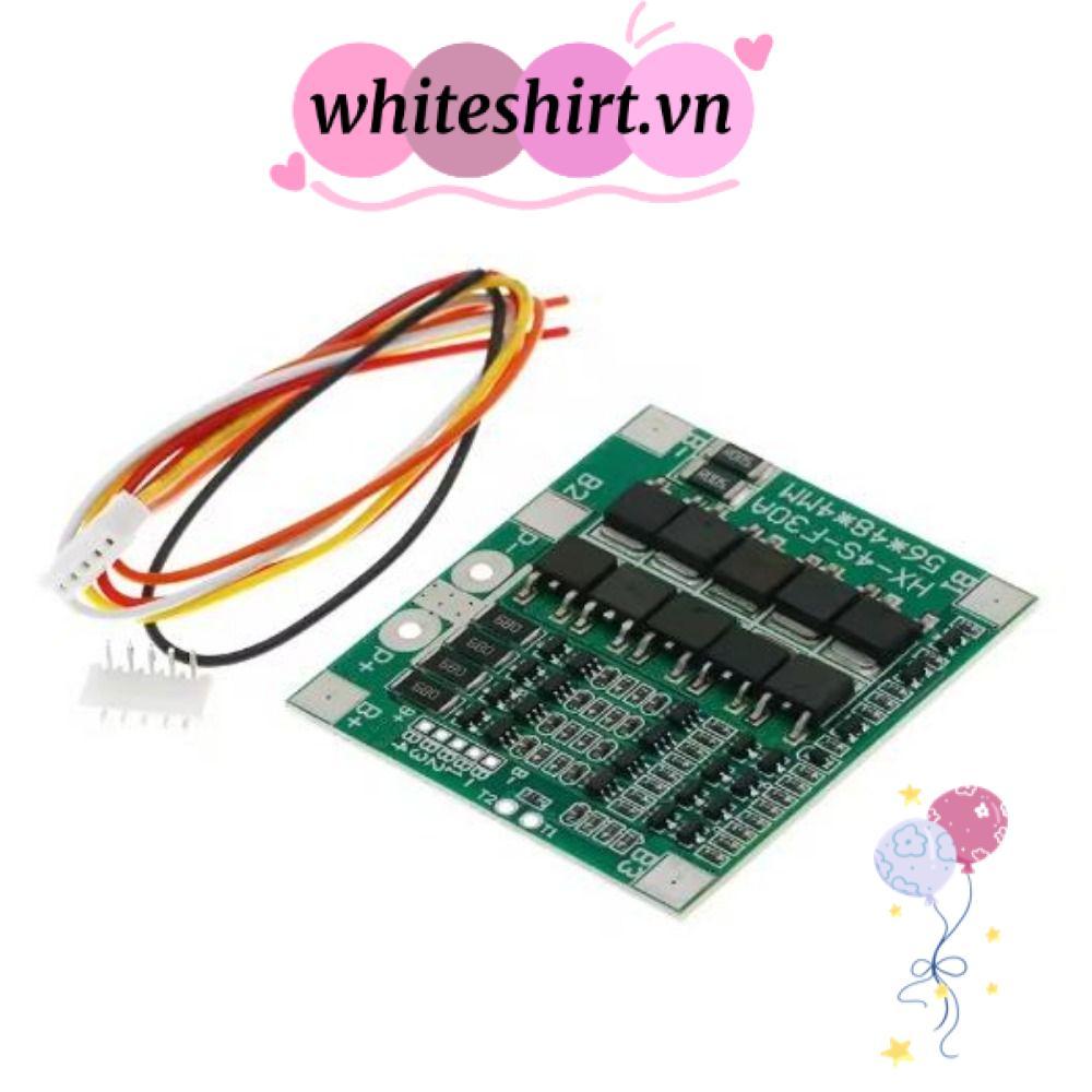 WHITESHIRT LiFePO4 / บอร์ดแบตเตอรี่ลิเธียมพร้อม Balance Blue Green BMS, 12.8V 14.4V 4S 3.2V 3.7V 30A