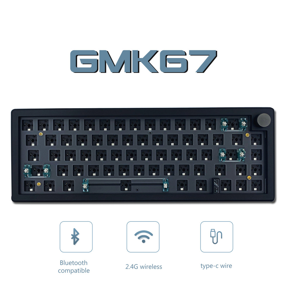 GMK67 ปะเก็นสามโหมด Hot Plug Mechanical Keyboard Kit ที่กําหนดเอง HIFI Mahjong Sound 66-Key ชาร์จ
