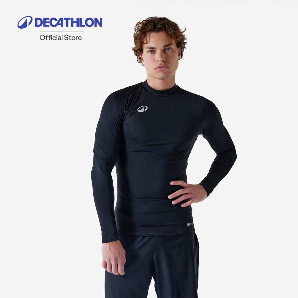 Decathlon Unisex Long-Sleeved Thermal Base Layer Top เสื้อรองในผู้ใหญ่แขนยาวใส่เล่นฟุตบอล รุ่น Keepcomfort 100 - Black