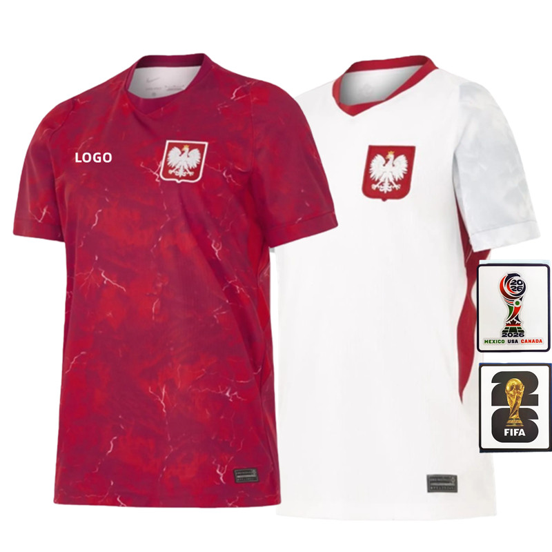 2026 Poland Home Away เสื้อยืดแขนสั้นผู้ชาย