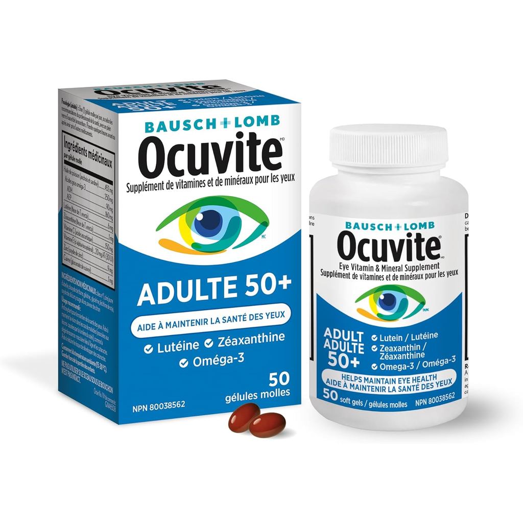 Bausch & Lomb Ocuvite Adult 50+ วิตามินรอบดวงตาและแร่ธาตุ