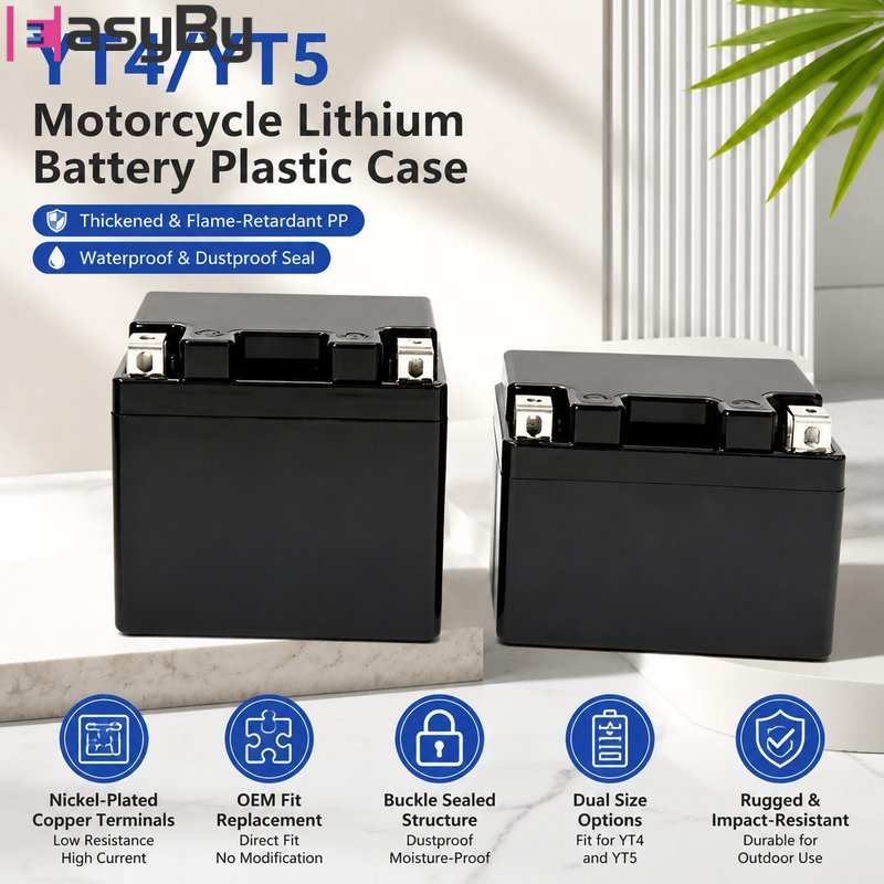 จัดส่งรวดเร็ว กล่องแพ็คแบตเตอรี่ลิเธียม มอเตอร์ไซค์ Battery Box YT4แบบพลาสติก 1ชิ้น