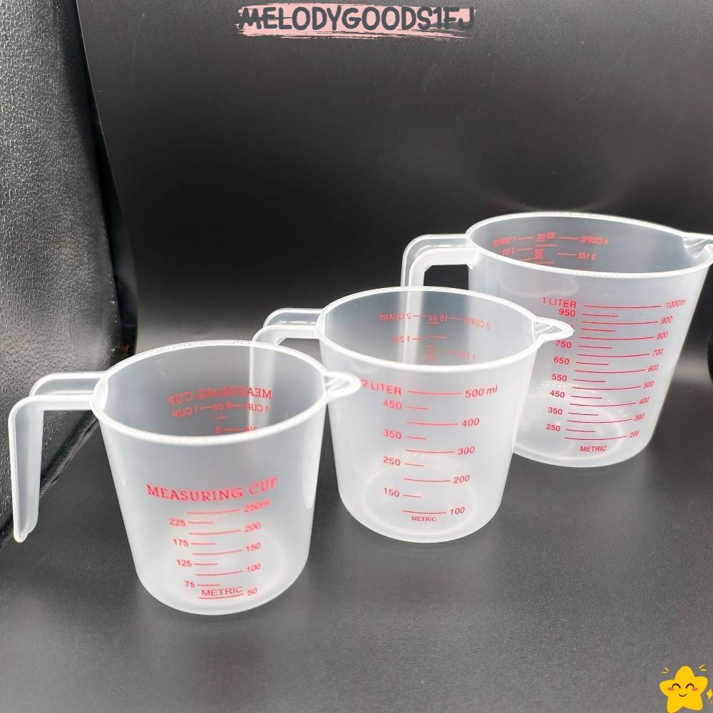 MELODY BEODYGOODS1FJ ถ้วยตวงสําเร็จการศึกษา,พร้อมพวยถ้วยตวงพลาสติก,เครื่องหมายพร้อมที่จับและ Ml ถ้วยแป้งวัด
