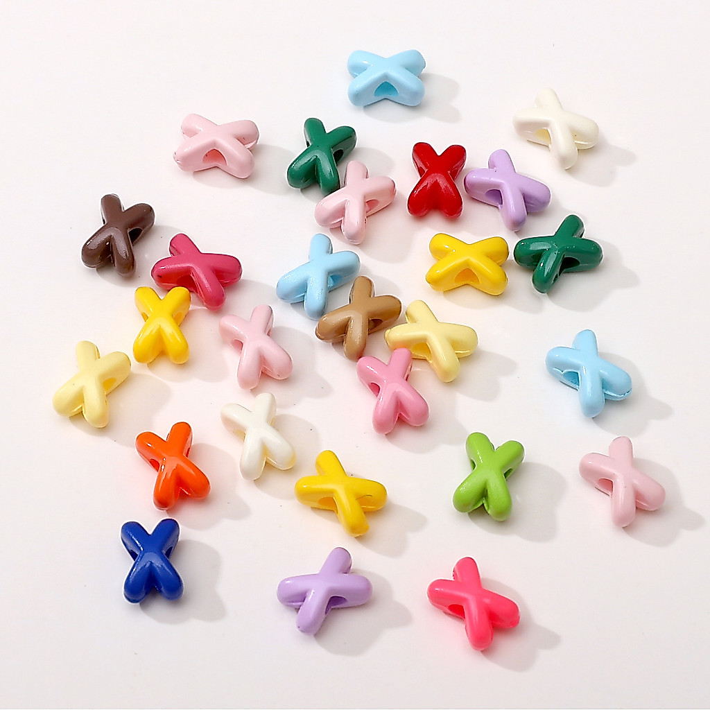 สีอะคริลิค X ส้อมส้อม Spacer ลูกปัดสร้อยข้อมือลูกปัดทําด้วยมือ diy โฮมเมดสร้อยข้อมือสร้อยคออุปกรณ์ตก