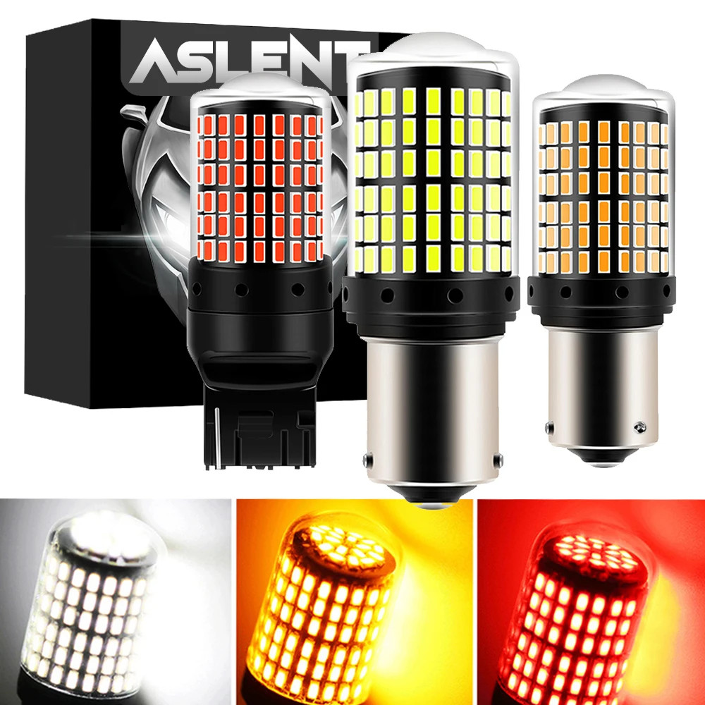 1156 BA15S P21W BAU15S PY21W T20 7440 W21W 3157 1157 P21/5W W21/5W หลอดไฟ LED 144smd Led CanBus โคมไ