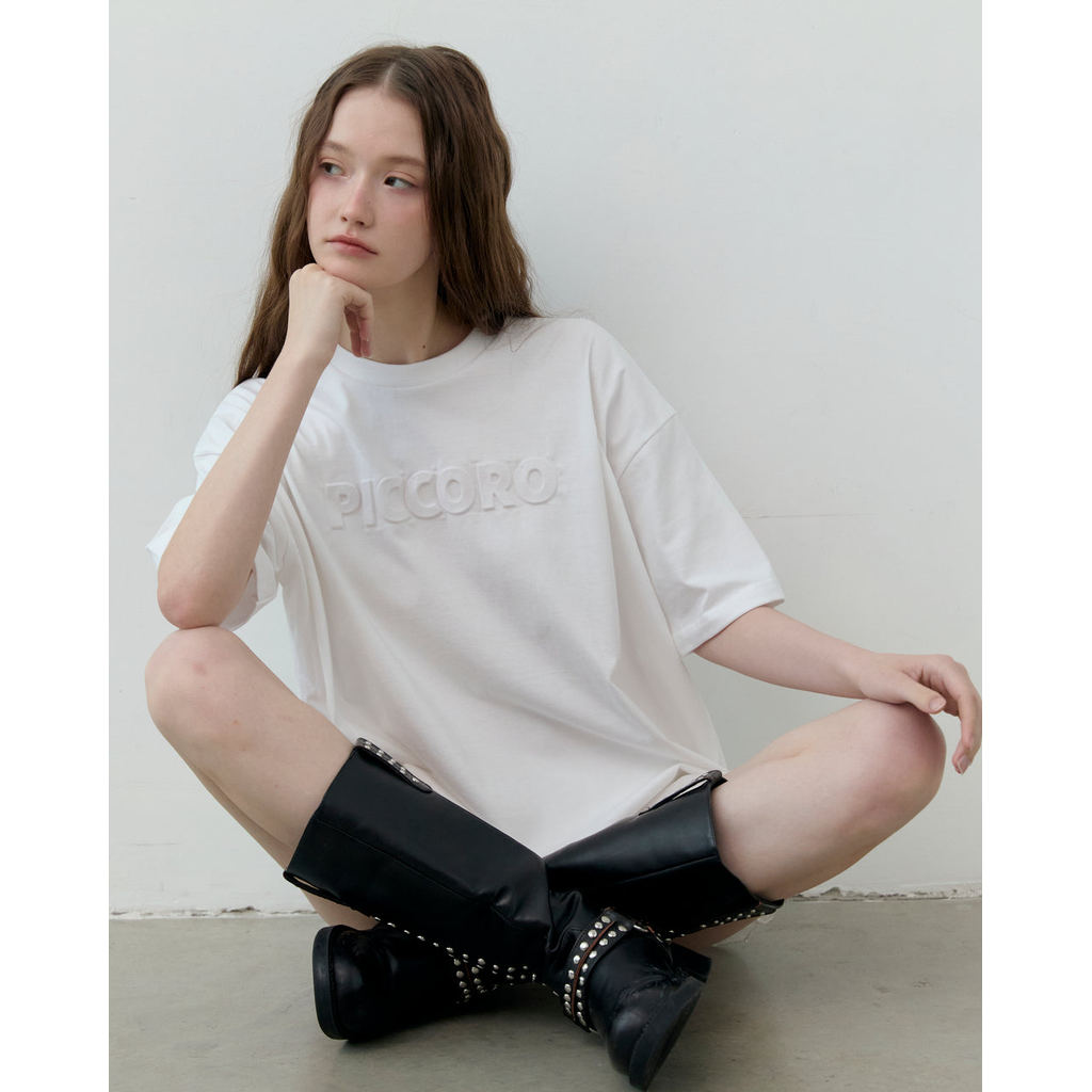 Piccoro - Everyday Oversized Top เสื้อยืดโอเวอร์ไซส์โลโก้ปั๊มนูน