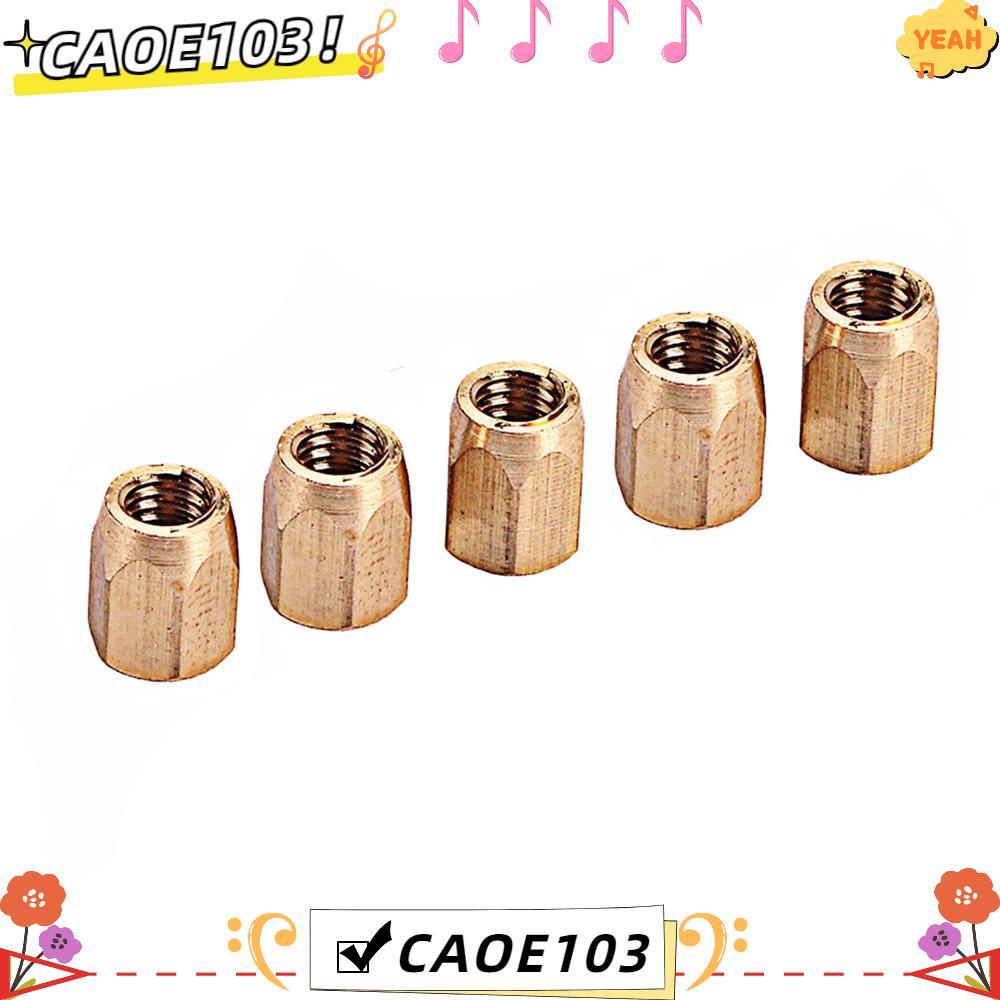 CAOE 5 ชิ้นกีตาร์ Truss Nut, Golden Metal Truss Ends & Cross Bars Connectors Kit, ทองเหลืองพรีเมี่ยม