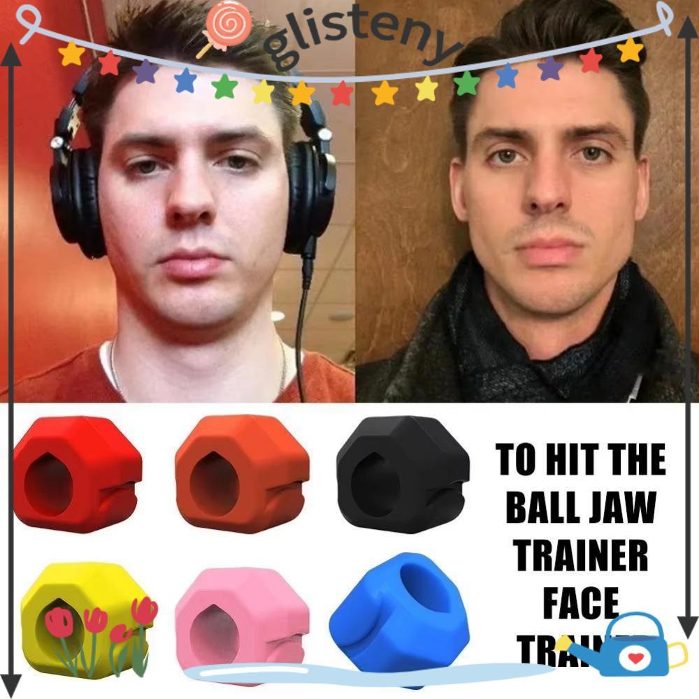 GLISTENY Jawline Exerciser, Gum Tablets Silicone Jaw Trainer, BPA Free Anti-stress Exerciser Shaper 