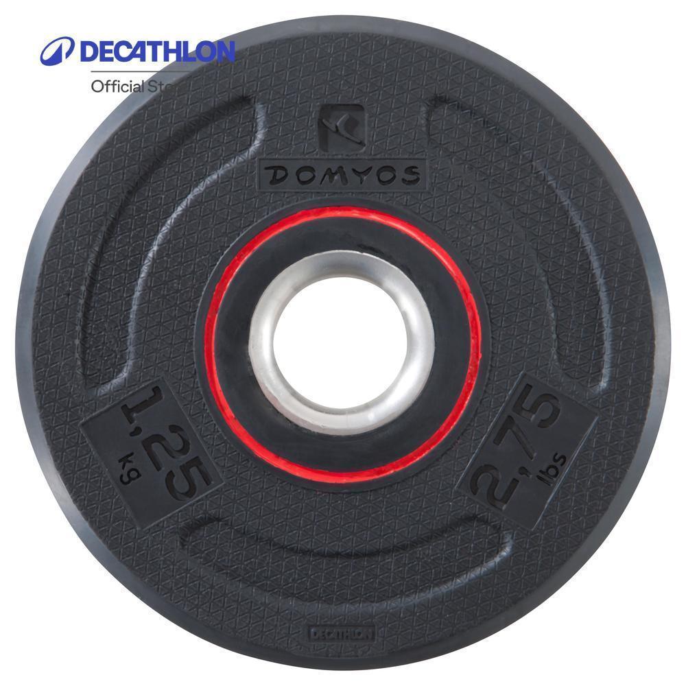 Decathlon Rubber Disc Weight 28 Mm 1.25 Kg เวทยางเทรนนิ่งแผ่นกลมหนัก 1.25 กก. ขนาด 28 มม. - Black