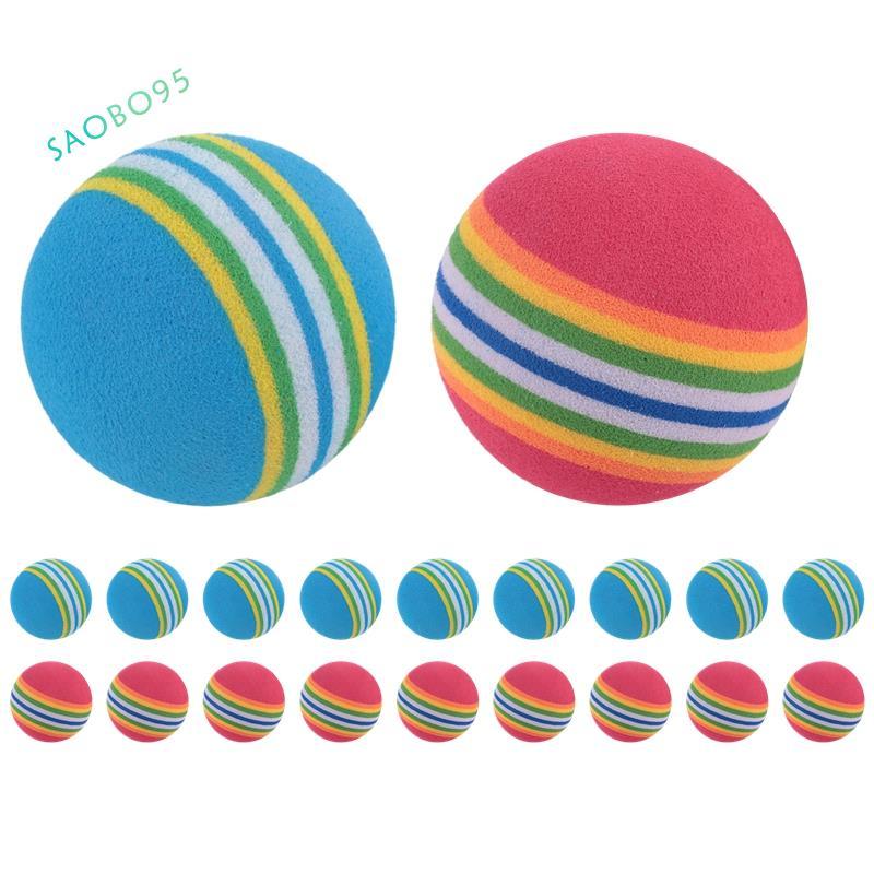20 ชิ้นลูกกอล์ฟSoft Foam Garden Golf Balls Practice Golf Balls ฟองน้ํา Rainbow Golf Balls สําหรับในร