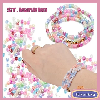 St.kunkka 300-1000PCS ลูกปัด สีสันพาสเทล สำหรับทำเครื่องประดับ DIY ขนาด 2-4 มม