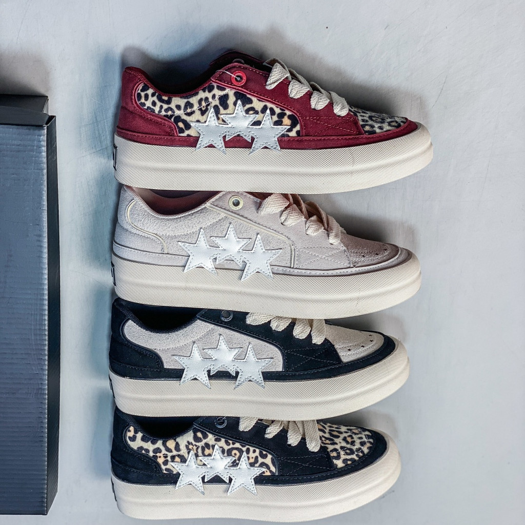 AMIRI Fashion Street Sports Star Casual Shoes รองเท้าผ้าใบเหมาะสําหรับผู้ชายผู้หญิงแบรนด์ใหม่