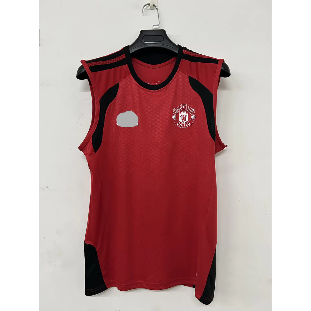 26-27 Pre match เสื้อกั๊กวอร์มอัพชุดฝึกซ้อมพร้อมเสื้อผ้าคอกลมหลวมรองรับเสื้อกั๊กกีฬา