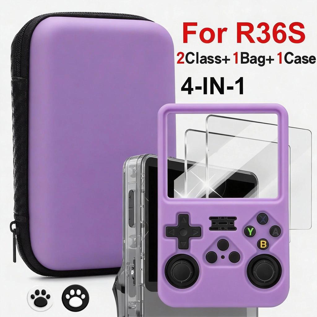 For R36S/R35XX Game Console Storage Bag EVA Hard Portable Protective Case R36S Silicone Cover, Scree