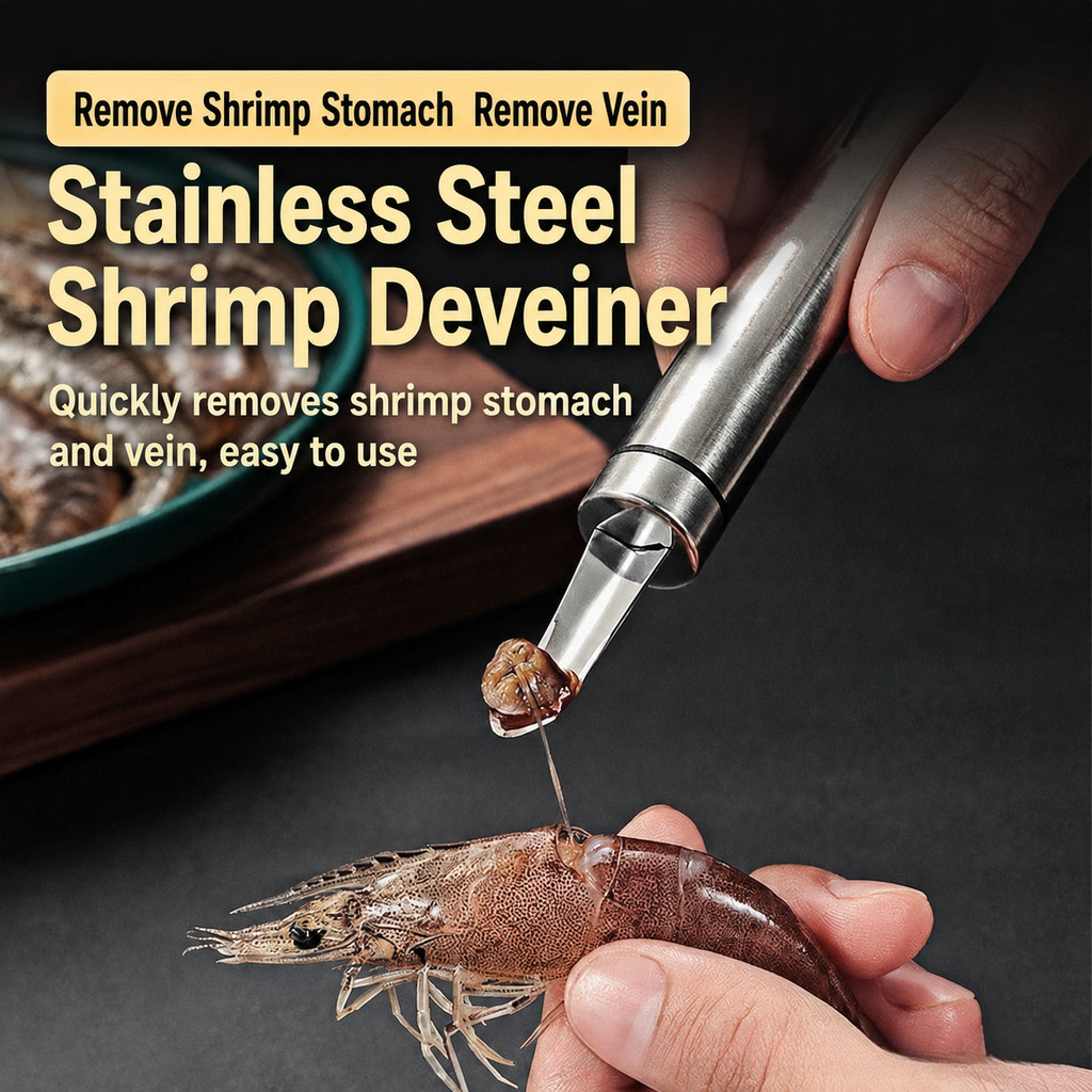 สแตนเลสกุ้ง Deveiner เครื่องมือกุ้งหลอดเลือดดํา Remover & น้ํายาทําความสะอาดกระเพาะอาหาร Seafood Prep มีด, ยาวลิ้นจี่ Pit Remover ผู้ช่วยครัว