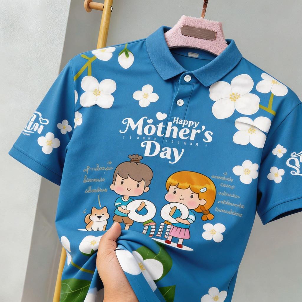 เสื้อโปโลพิมพ์ลายเต็มตัว ลิมิเต็ด อิดิชั่น วันแม่ไทย 12 สิงหาคม วันแม่สุขสันต์ ของขวัญยอดฮิต