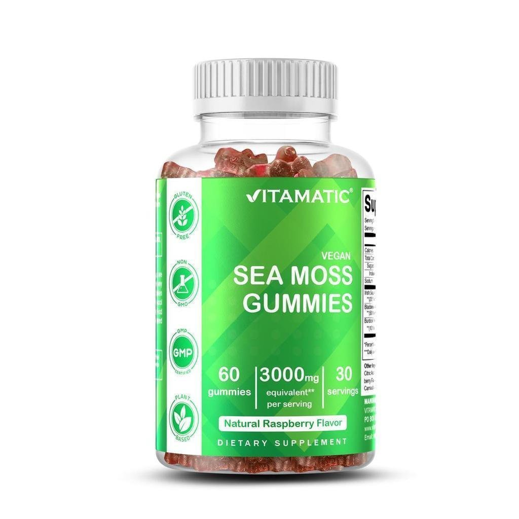 Vitamatic Irish Seaweed Gummies 3000 มก. 60 แคปซูลมังสวิรัติ Gummies Basic with Pectin Non-Genetic ร