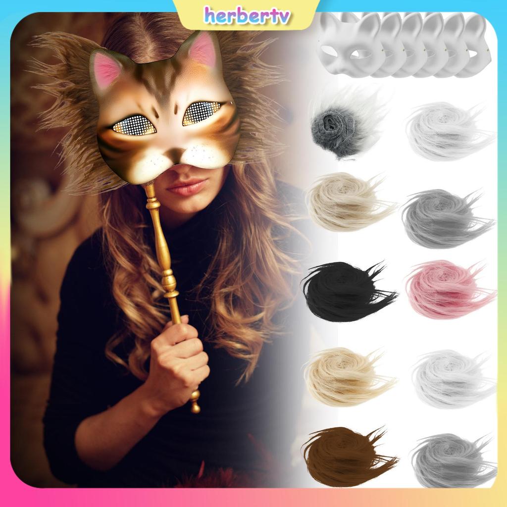 DIY Mask Kit Creative Cat Mask Making Kit Fun Furry Crafting Supplies สําหรับ Carnival Masquerade SH
