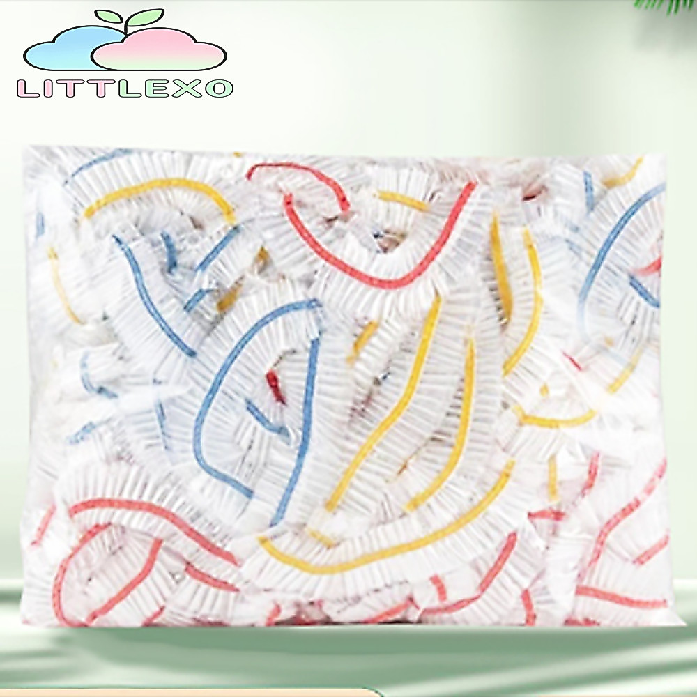 LITTLEX 100 ชิ้นฝาครอบอาหารแบบใช้แล้วทิ้ง,ปากยืดหยุ่นห่อพลาสติกสีขาว,Cling Cover Fresh-Keeping Cling ฟิล์มสําหรับผักผลไม้