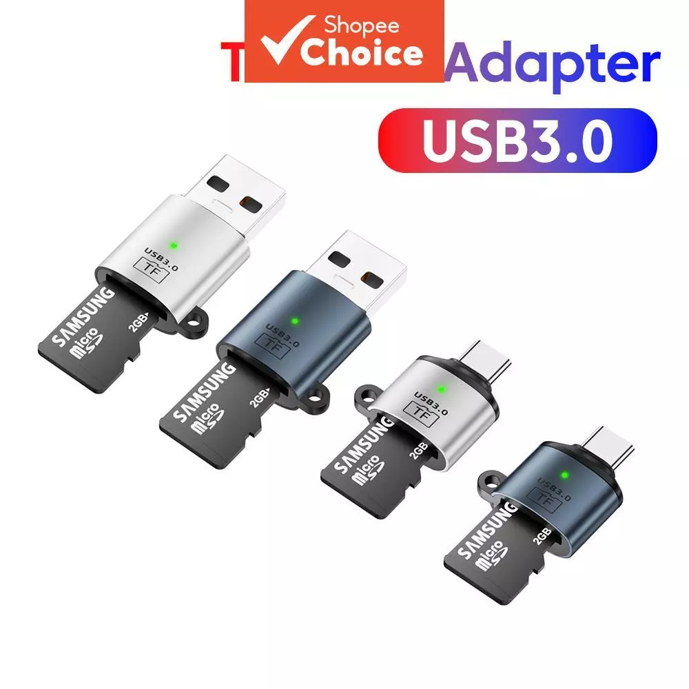 เครื่องอ่านการ์ด Type C/USB รุ่น USB3.0 อะแดปเตอร์อ่านการ์ดหน่วยความจํา TF โอนข้อมูลความเร็วสูง