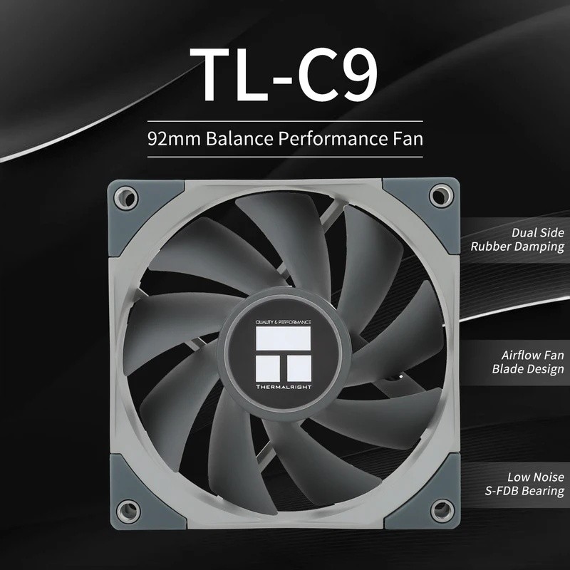 FZ Thermalright 90mm Case Fan TL-C9 CPU Cooling Fan Slim Fan พัดลมประสิทธิภาพสมดุล