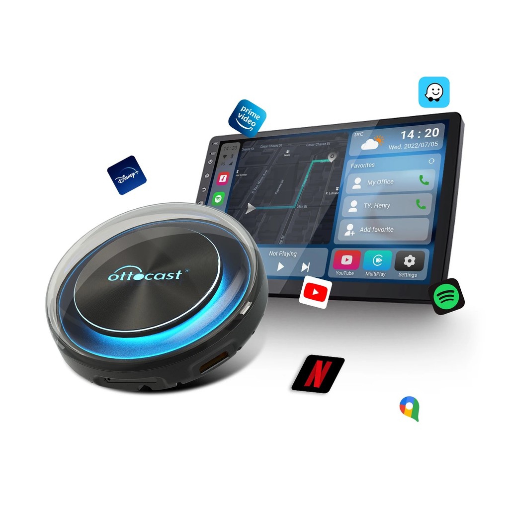 2024 Ottocast CarPlay AI Box PICASOU 2 ใหม่ล่าสุด Android Ai Box 4+64GB อะแดปเตอร์ Android Auto CarP