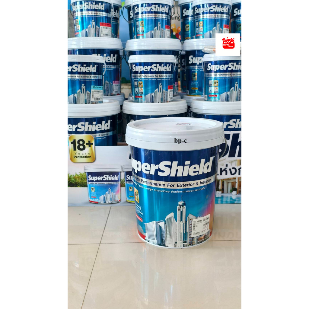 TOA SuperShield สีน้ำอะคริลิก เกรด 18 ปี กึ่งเงา Semi-Gloss สีขาว #G100 (18 ลิตร)