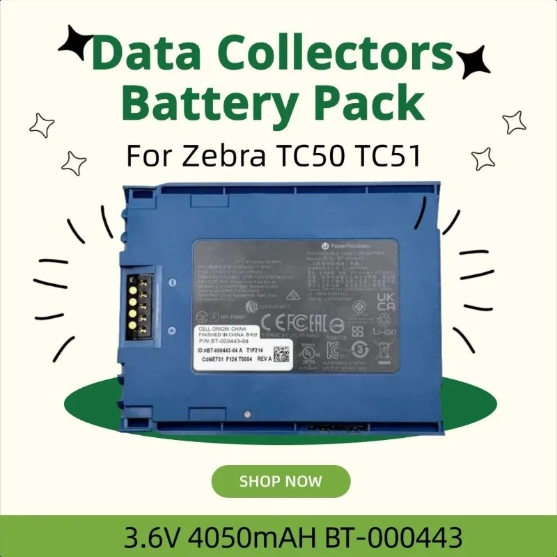 3.6V 4050mAH BT-000443 สําหรับ Zebra TC50 TC51 TC56 57 TC51 Data Collectors Battery Pack