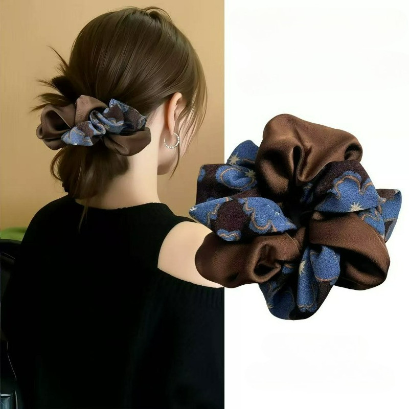 ออกแบบใหม่ Scrunchie สําหรับ Messy Bun Luxury Low Ponytail Holder เครื่องประดับผมเกาหลี