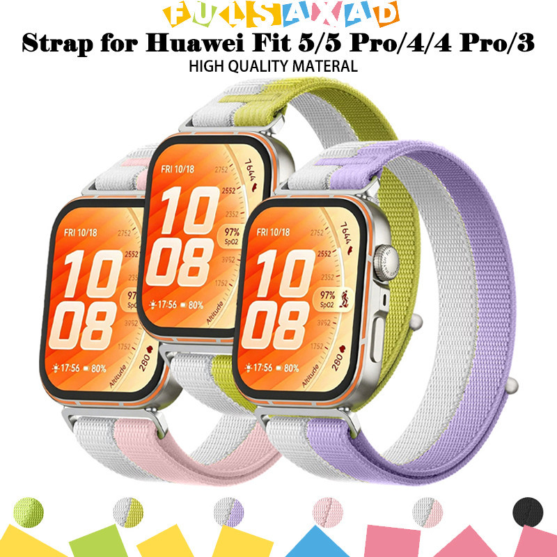 สายรัดแบบลูปไนลอน for Huawei Watch Fit 5/5 Pro/3/4/4 Pro สายรัดกันหนาวแบบกันลมสำหรับกีฬา for Huawei Fit 5 /5 Pro