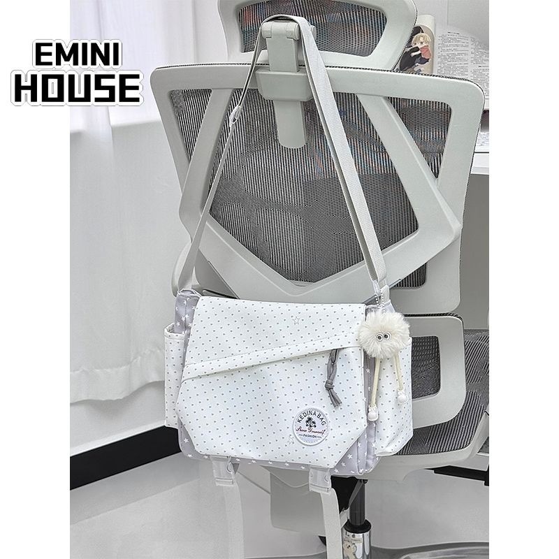 EMINI HOUSE Preppy สไตล์กระเป๋าสะพายหญิงน่ารักมูลค่าสูงนักเรียนทุกวันกระเป๋า Messenger น้ําหนักเบาคว