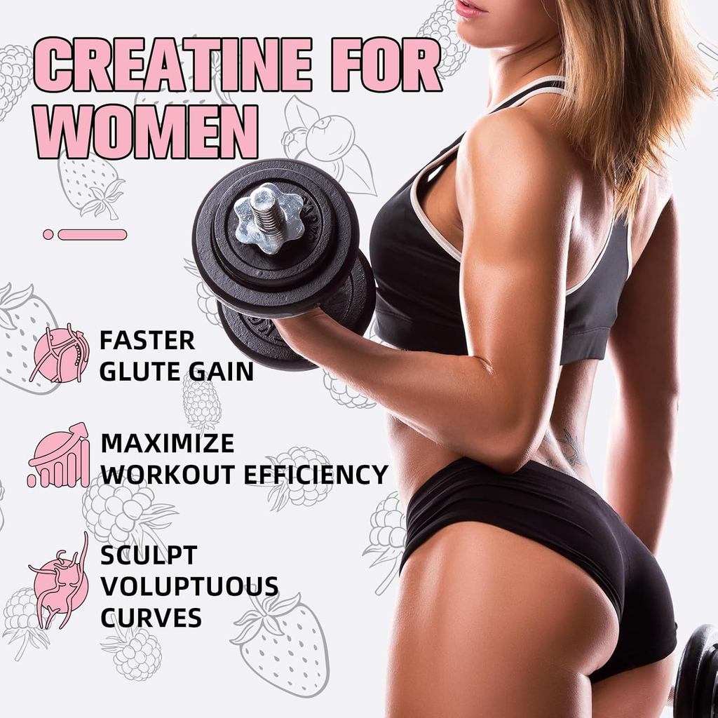 12 in 1 Creatine Monohydrate Gummies สําหรับผู้หญิงและผู้ชาย, อาหารเสริมปราศจากน้ําตาลมังสวิรัติพร้อ
