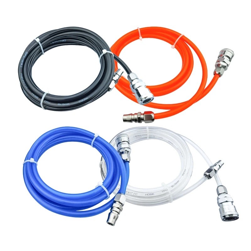 PU8X5 SP20 PP20 แรงดันสูงยืดหยุ่น Air ท่อสําหรับคอมเพรสเซอร์ตรงท่อเข็มขัดสีแดงสีฟ้าสีดําสีขาวนิวเมติ