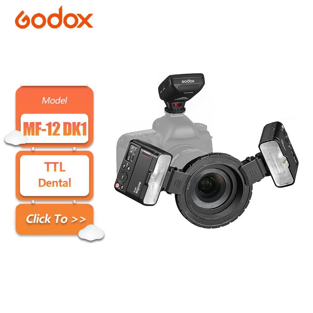 Godox MF12-DK1 ชุดแฟลชมาโครพร้อม XproiiS รองรับการควบคุมไร้สาย 2.4G โหมด TTL/M สําหรับการถ่ายภาพทันต