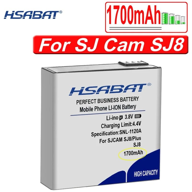 HSABAT แบตเตอรี่ 1700mAh สําหรับ SJCAM SJ8 PRO สําหรับ SJ Cam SJ8 Plus กล้องแอคชั่นแคมเมราสําหรับ SJ