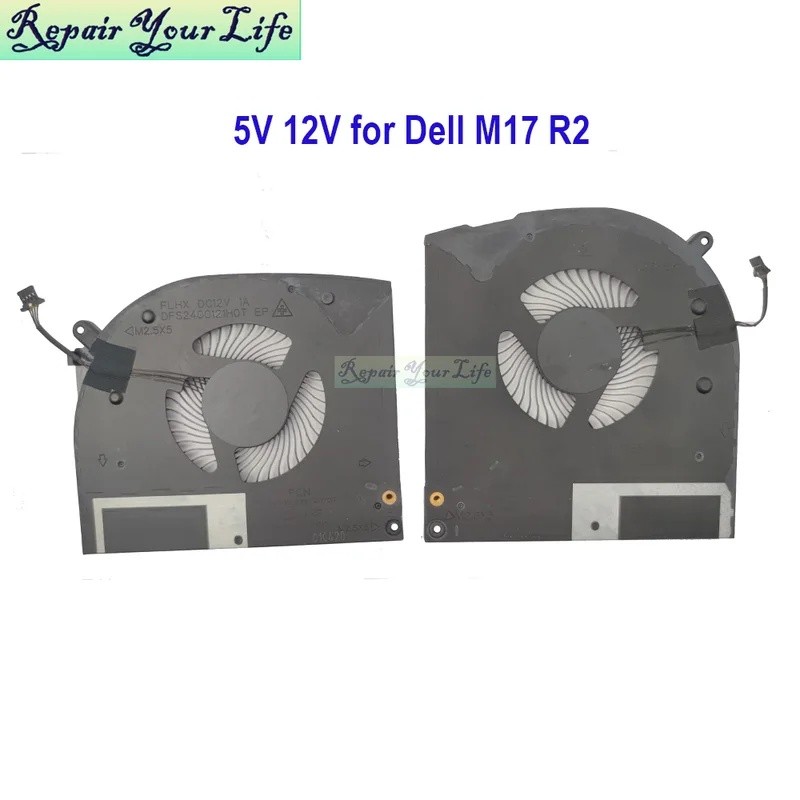 แล็ปท็อป CPU GPU พัดลมระบายความร้อนสําหรับ DELL สําหรับ Alienware M17 R2 04515Y 0R23G0 5V 12V โน้ตบุ