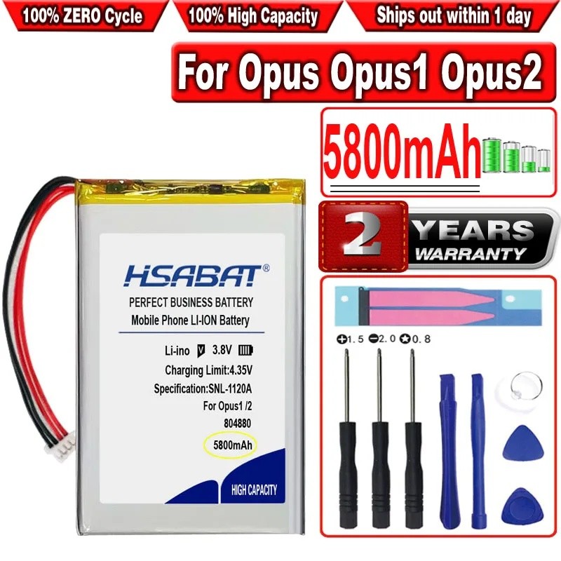 HSABAT แบตเตอรี่ 5800mAh สําหรับ Charm Opus Opus1 Opus2 ผู้เล่น 1 2