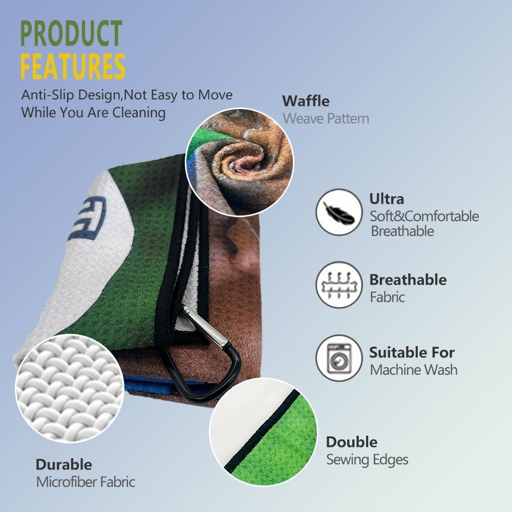 Woods Character Printing GOLF Towel Waffle Towel ผ้าขนหนู Tri-Fold GOLF