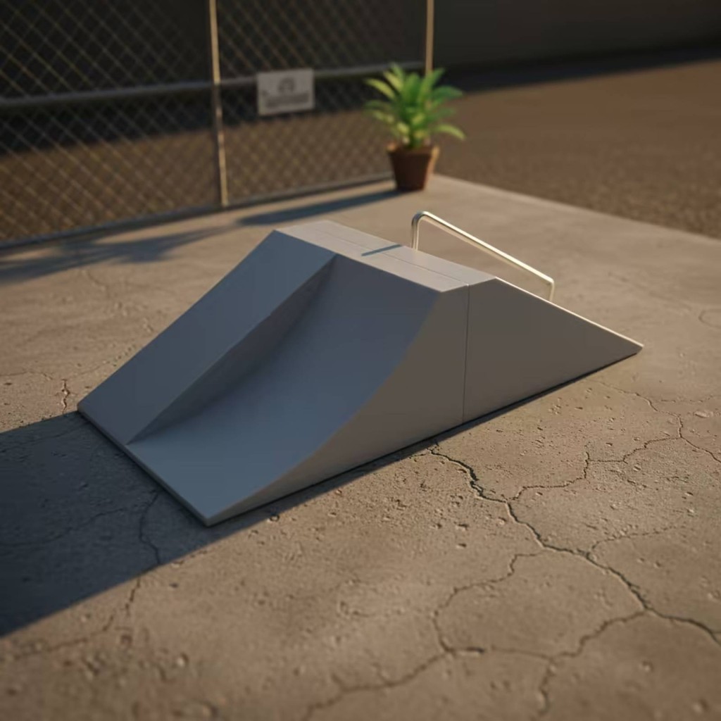 Fingerboard Ramp พร้อม Handrails โต๊ะ Fingerboard Ramp พร้อม Rail Mini Skatepark อุปกรณ์เสริม Impact