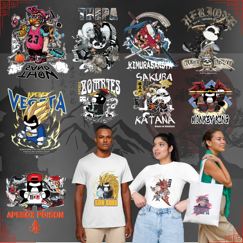 Japan Street Style 2.0 DTF สติ๊กเกอร์ถ่ายเทความร้อน | พิมพ์ HD | Easy Iron สําหรับ T-Shirt Tote Bag 