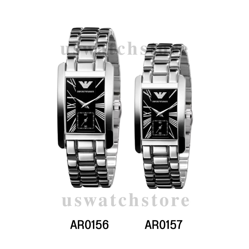 นาฬิกาคู่ Emporio Armani หน้าปัดสีดํา | AR0156 | AR0157