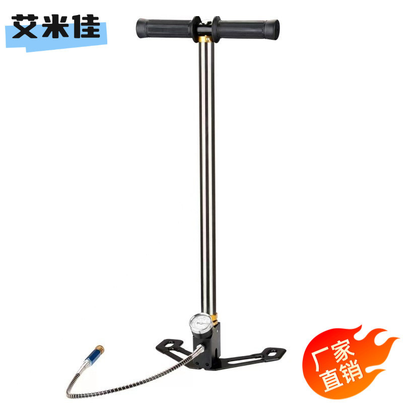 ปั๊มแรงดันสูงแบบเหยียบพับได้ 30mpa 40mpa ปั๊มลมแบบแมนนวล 4500psi 4500psi 4500psi สูง