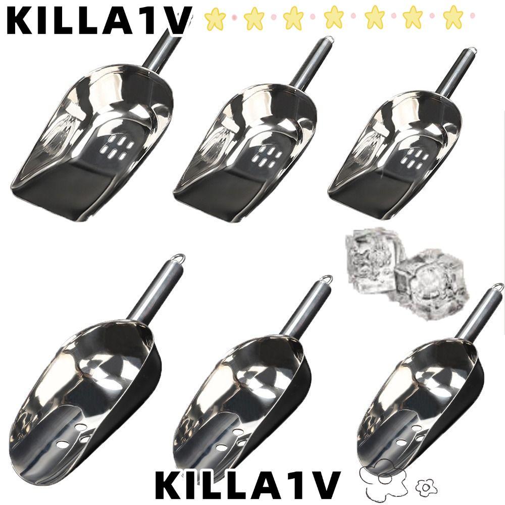 KILLA1V Bar Ice Scoop, ทนทานทําความสะอาดง่าย Ice Scoops, คุณภาพสูงเรียบสแตนเลส Gadget ครัวพลั่วน้ําแ
