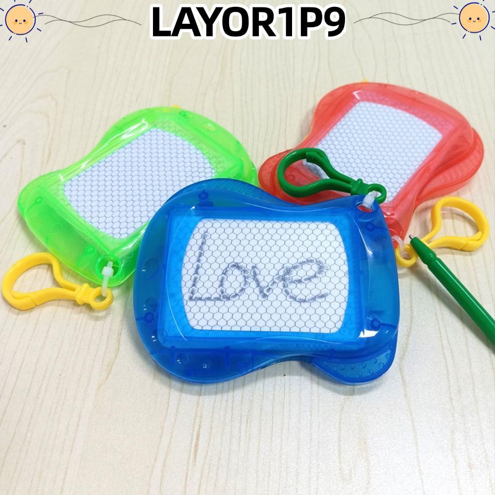 LAYOR1P9 Mini Drawing Board, Birthday Party Erasable Doodle Writing Pad, Girls Doodle Key Chain พวงก